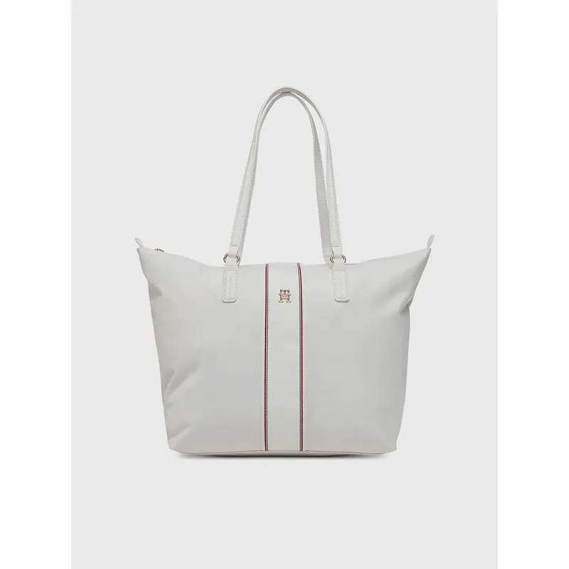 TOMMY HILFIGER - Tote Poppy Corporate Blanco Tommy Hilfiger