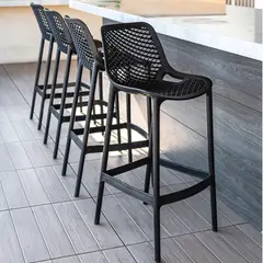 DECO EXTERIOR - 4 Taburetes de exterior Air Bar 65 - Negro