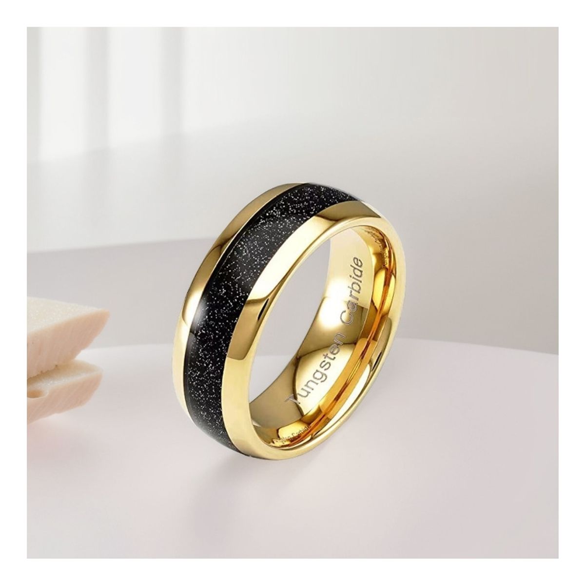 ZG JOYAS - Anillo Titanio Acero Inoxidable 8mm Hombre Mujer Universo