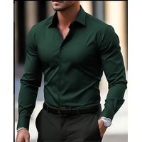 Camisa lisa verde oscuro para Hombre