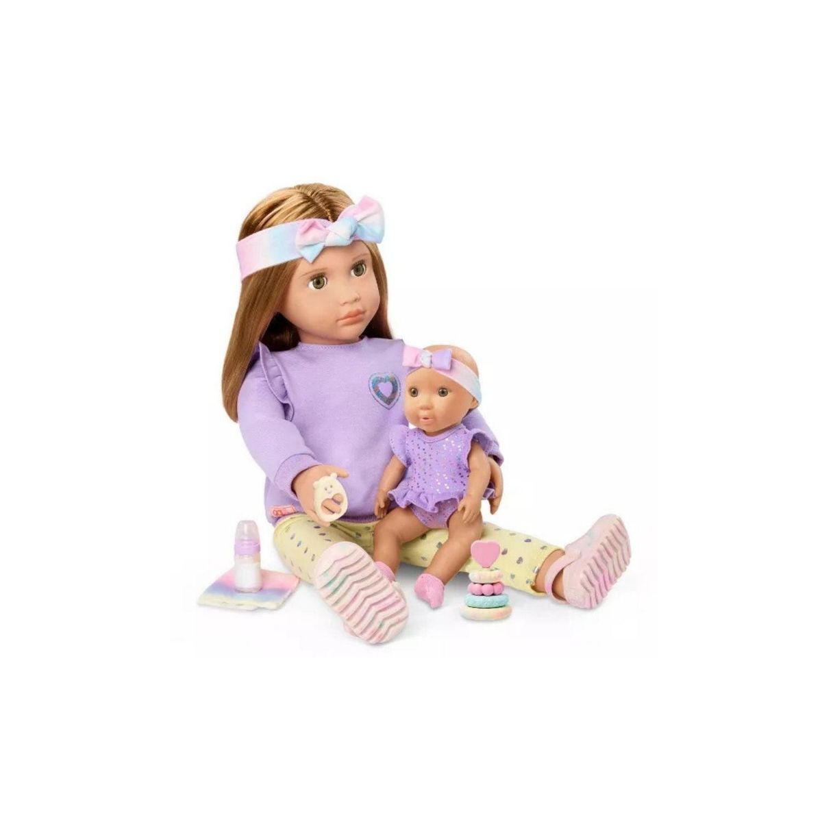 OUR GENERATION - Muñecas hermanas Tory y Riley con accesorios de bebé