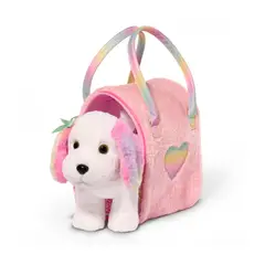 PUCCI PUPS - Perrito maltés multicolor en bolso brillante rosa
