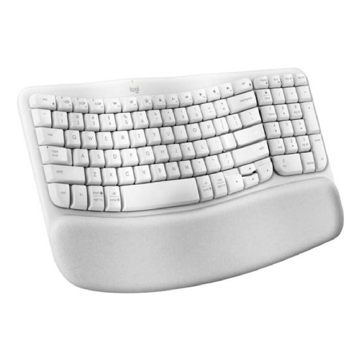 LOGITECH - Teclado Logitech Wave Keys Ergonomico Inalambrico Blanco ESP