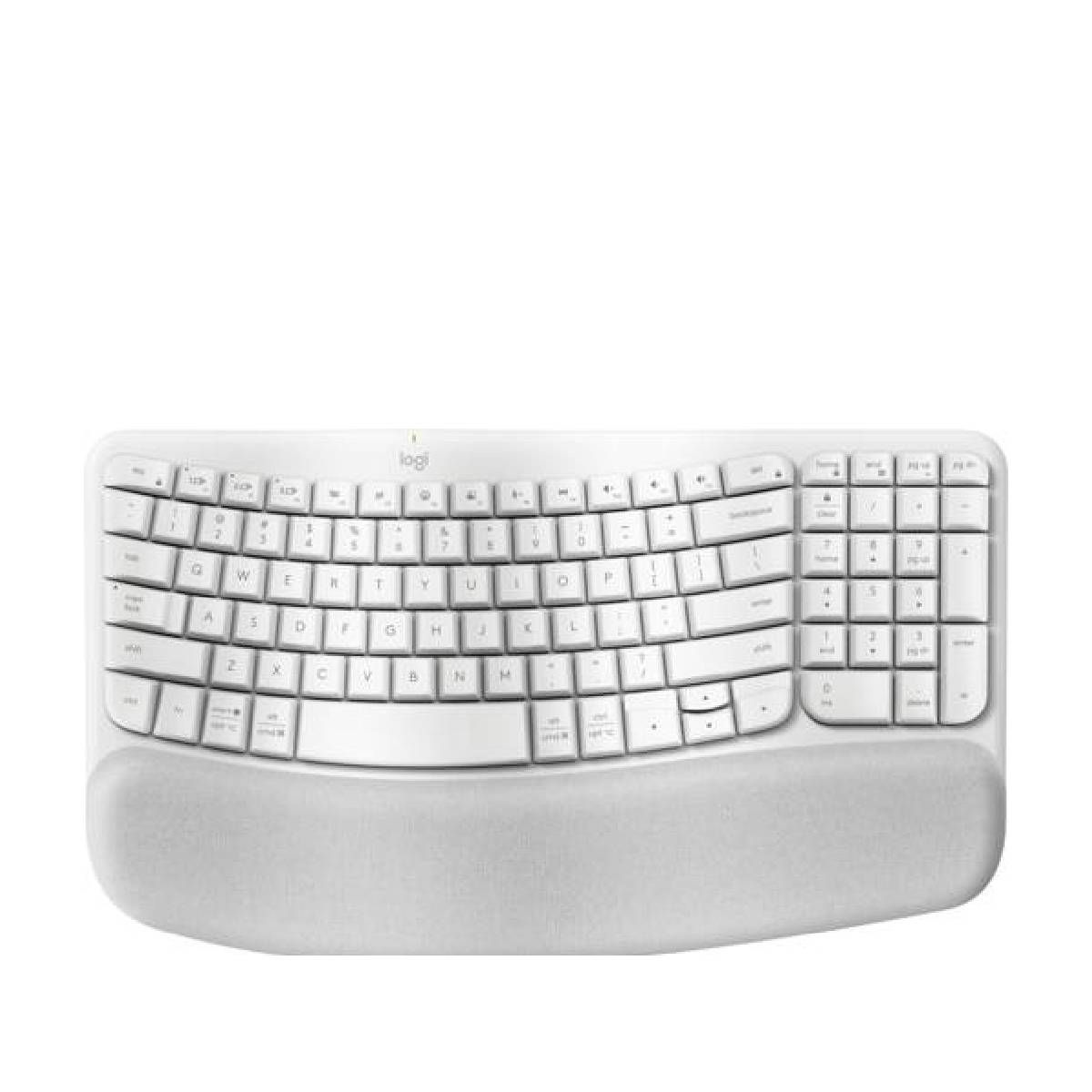 LOGITECH - Teclado Logitech Wave Keys Ergonomico Inalambrico Blanco ESP