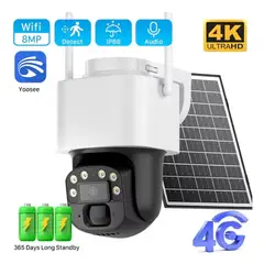 GENERICO - Cámara Solar 4G 8MP PTZ IP Yoosee con Panel Solar