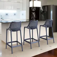 DECO EXTERIOR - 4 Taburetes de exterior Air Bar 65 - Gris