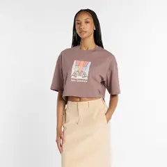 NEW BALANCE - Polera Lifestyle Mujer Athletics Gradient Café