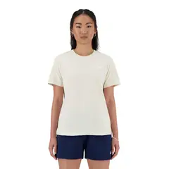 NEW BALANCE - Polera Mujer Sport Essentials Beige