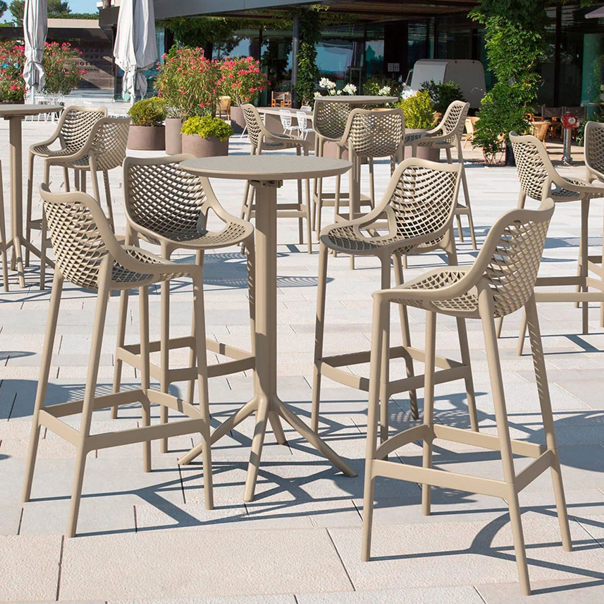 DECO EXTERIOR - 4 Taburetes de exterior Air Bar 75 - Arena