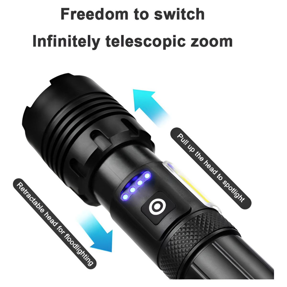 GENERICO - Linterna Led Tactica Recargable Zoom Alcance