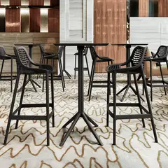 DECO EXTERIOR - 4 Taburetes de exterior Air Bar 75 - Negro