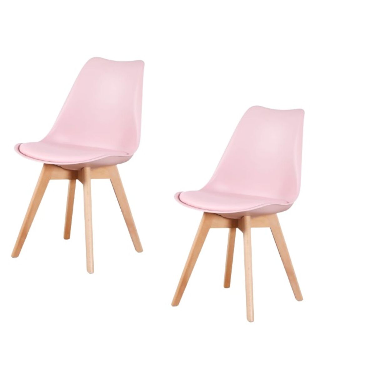 HABITA2 CHILE - Pack de 2 sillas de comedor acolchada Tulip Rosa