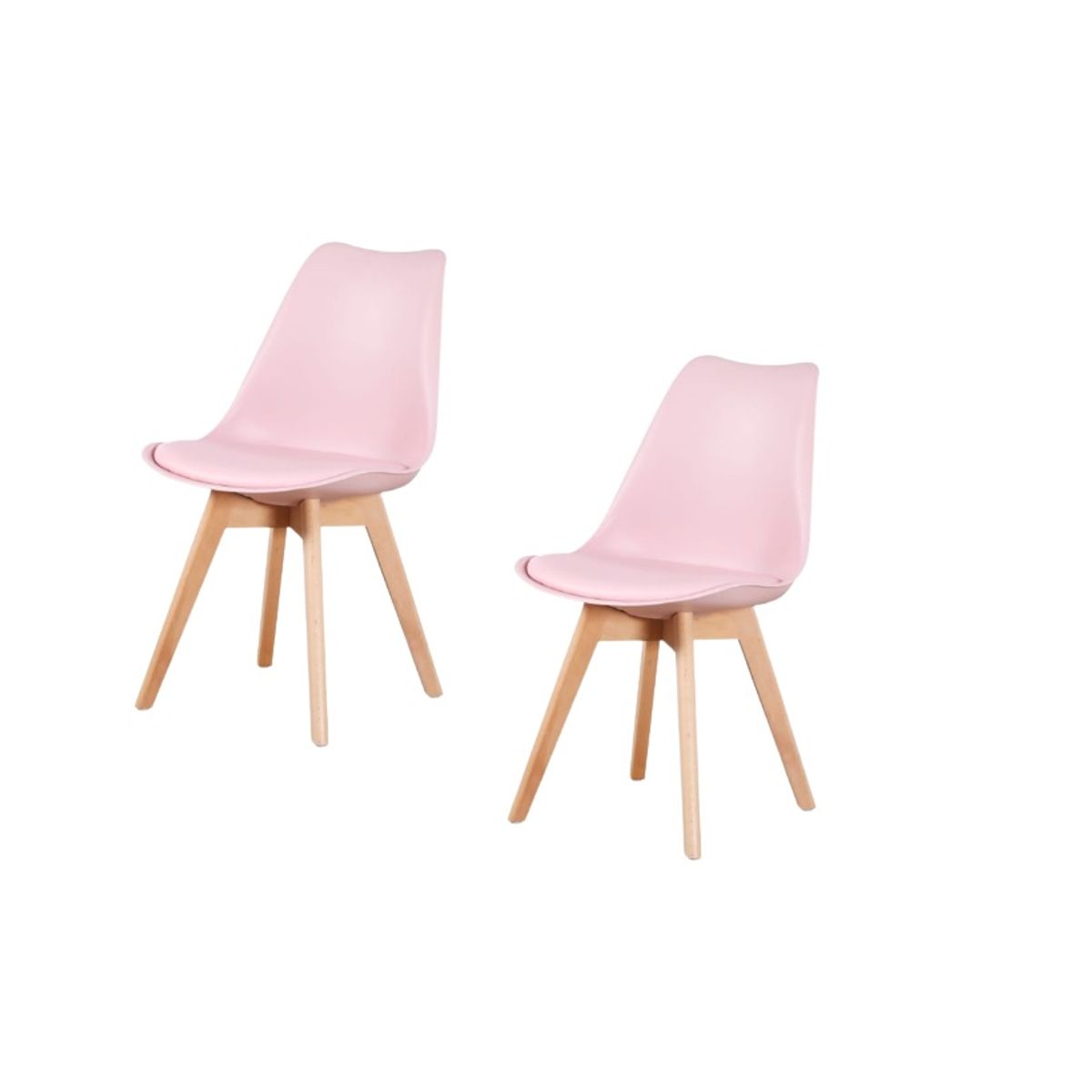 HABITA2 CHILE - Pack de 2 sillas de comedor acolchada Tulip Rosa