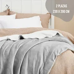 AZ AURAZEUS - Frazada Chiporro 1.5 / 2 Plazas Manta Termica Sherpa Polar Gris Az