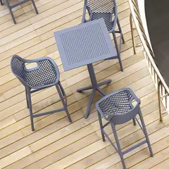 DECO EXTERIOR - 4 Taburetes de exterior Air Bar 75 - Gris