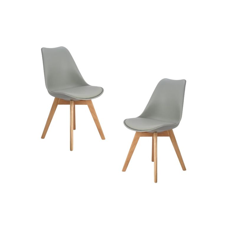 HABITA2 CHILE - Pack de 2 sillas de comedor acolchada Tulip Gris