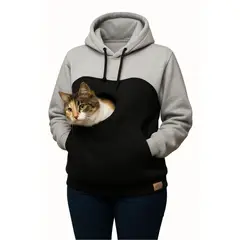 GENERICO - Polerón Porta Mascota Mujer L/XL Bolsa Frontal + Envío Gratis Oferta Limitada
