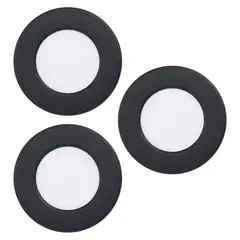 EGLO - Foco embutido FUEVA negro regula calido frío SET 3X3W Cód901385