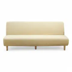 GENERICO - Funda Cubre Futon Cuadrille Elasticada Tela Gruesa Colores - Crema