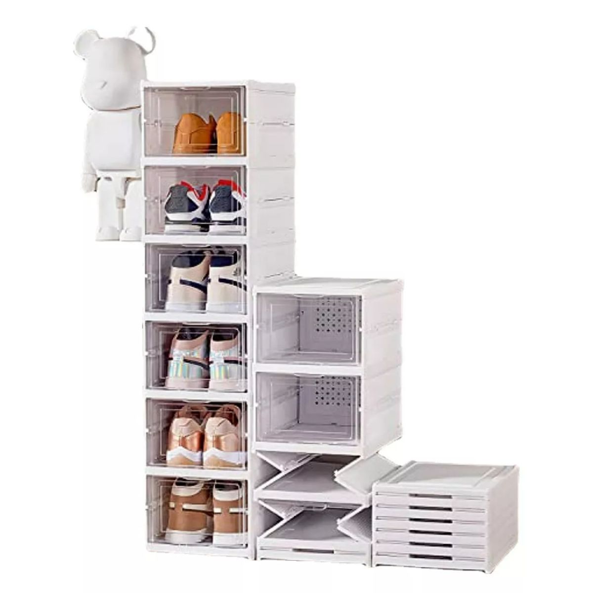 GENERICO - Zapatera Plegable 6 Niveles Una Pieza Firme Sin Instalación