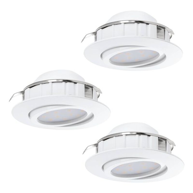 EGLO - Foco embutido Eglo PINEDA Blanco DM84 LED Giratorio Set 3X6W Cod95851