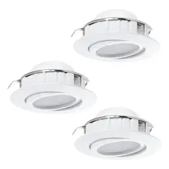 EGLO - Foco embutido PINEDA Blanco DM84 LED Giratorio Set 3X6W Cod95851