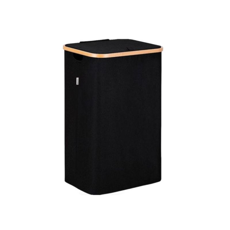 GENERICO - Cesta De Ropa Con Tapa 60cm Para Lavanderia Negro