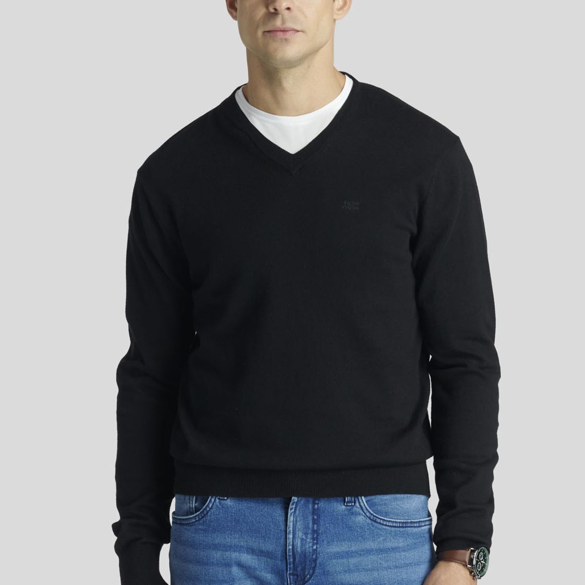 NEW MAN - Sweater Nantes Heritage Negro New Man