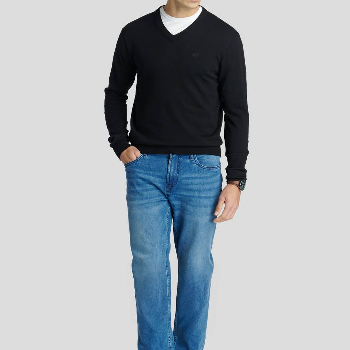 NEW MAN - Sweater Nantes Heritage Negro New Man