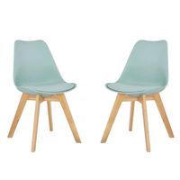 Pack de 2 sillas de comedor acolchada Tulip Menta