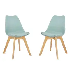 HABITA2 CHILE - Pack de 2 sillas de comedor acolchada Tulip Menta