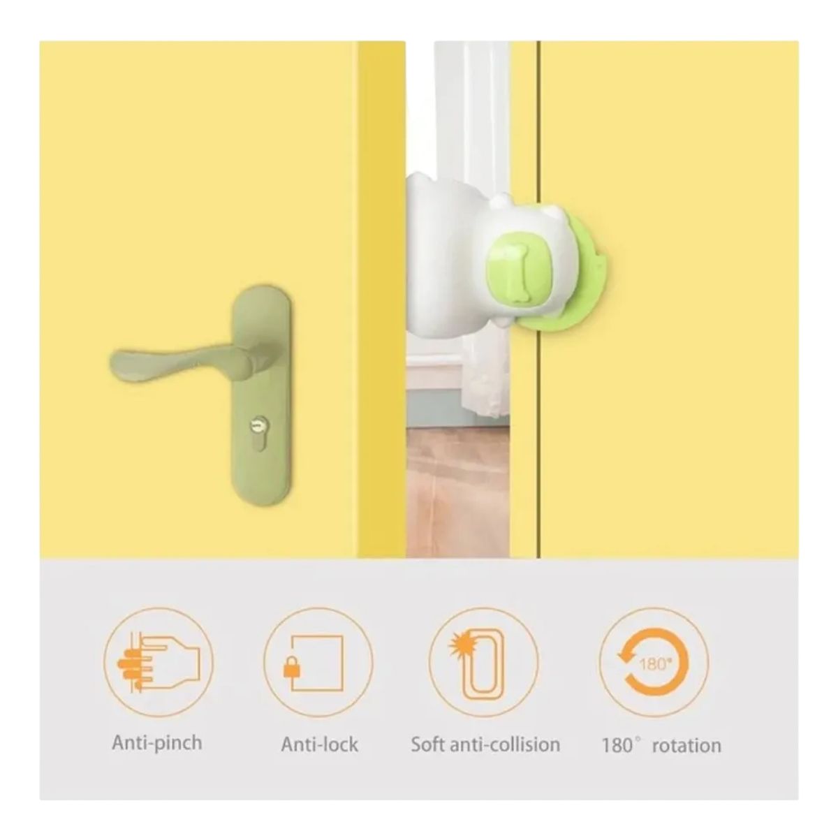 GENERICO - Tope Para Puerta Seguro Anti Pisadas De Manos Bebés Y Niños