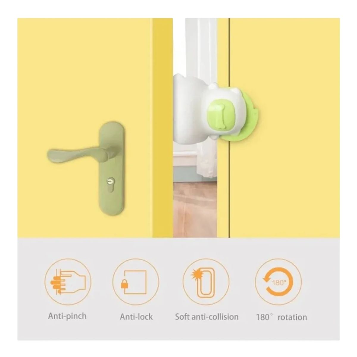 GENERICO - Tope Para Puerta Seguro Anti Pisadas De Manos Bebés Y Niños