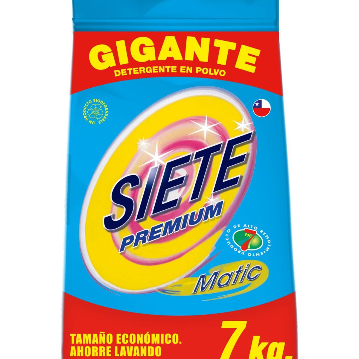 GENERICO - Detergente Polvo Premium 7 Kilos Siete Matic Gigante azul