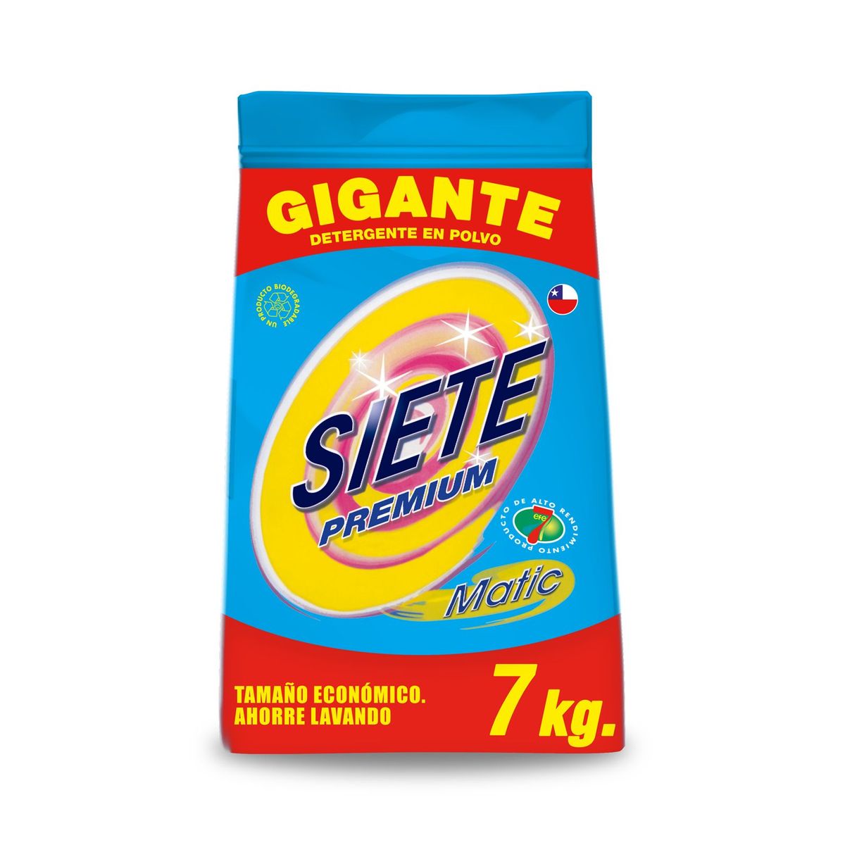 GENERICO - Detergente Polvo Premium 7 Kilos Siete Matic Gigante azul