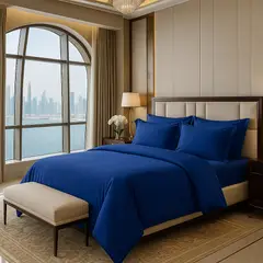 ARMONIA - Conjunto de Sábanas Signature 800 hilos Azul Queen