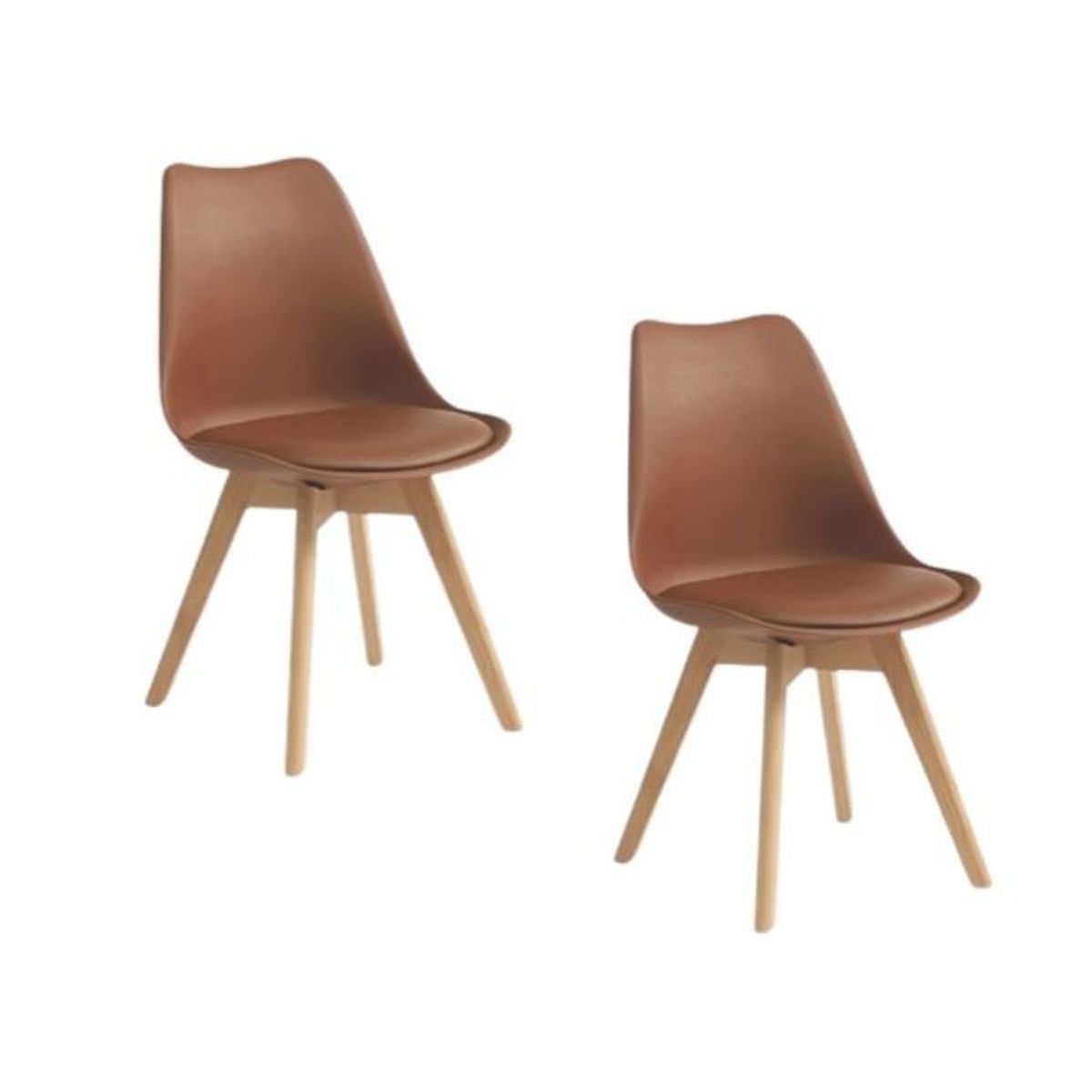 HABITA2 CHILE - Pack de 2 sillas de comedor acolchada Tulip Café