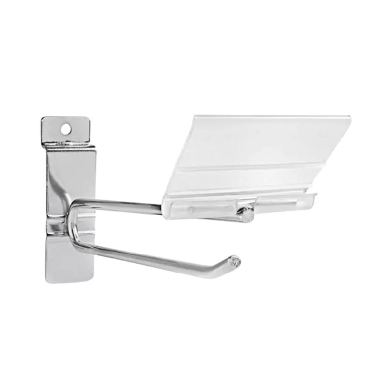 GENERICO - Pack 20 Ganchos Doble-Panel Ranurado con Portaprecio 15cm