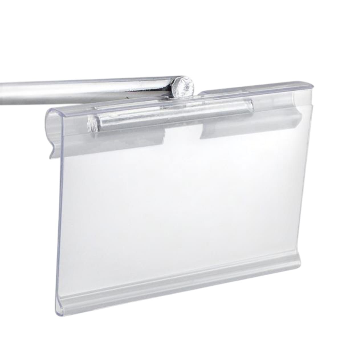GENERICO - Pack 20 Ganchos Doble-Panel Ranurado con Portaprecio 15cm