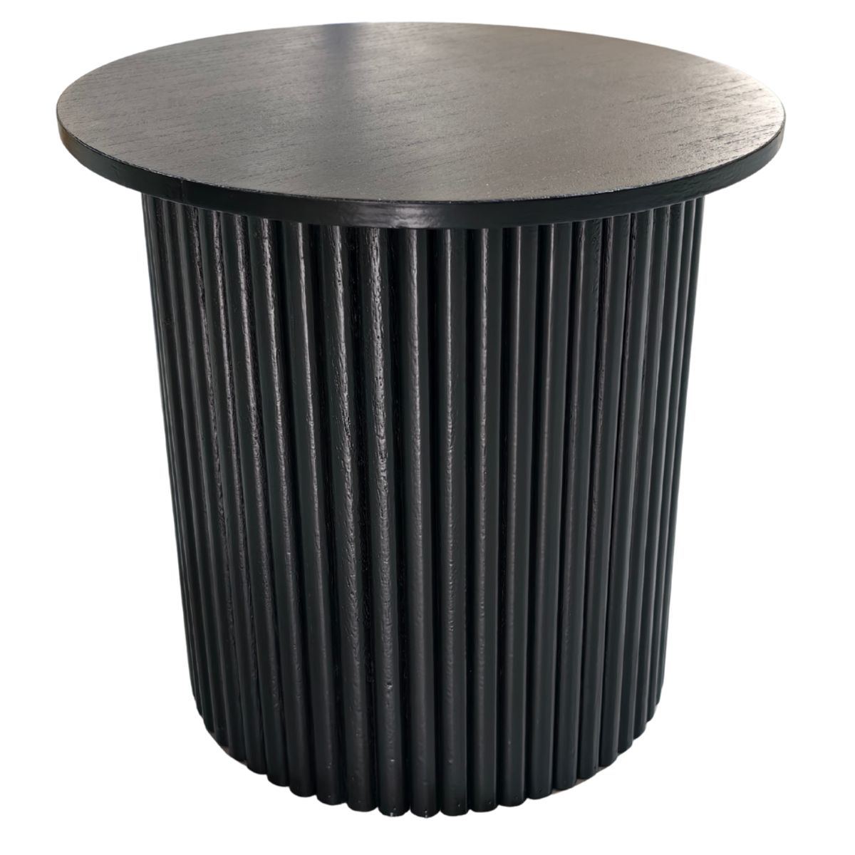 SPACEZAT - Mesa Auxiliar Redonda Alistonada Negra Lieksa