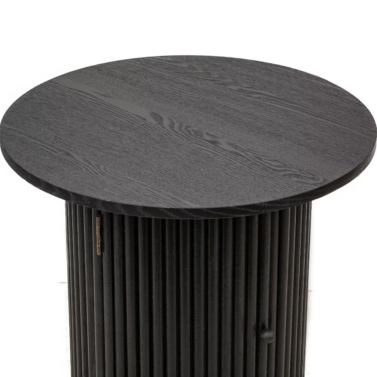SPACEZAT - Mesa Auxiliar Redonda Alistonada Negra Lieksa