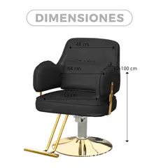 GENERICO - Silla Sillón Cuero Negro Peluquería Y Barberia Hidráulico Profesional