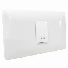 LEXO - Interruptor Pulsador Timbre 10a 250v Blanco Armado