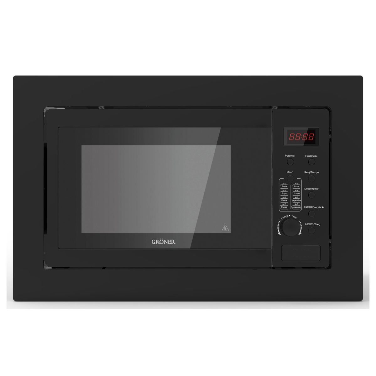 GRONER - Horno Microondas Empotrable Negro 25L