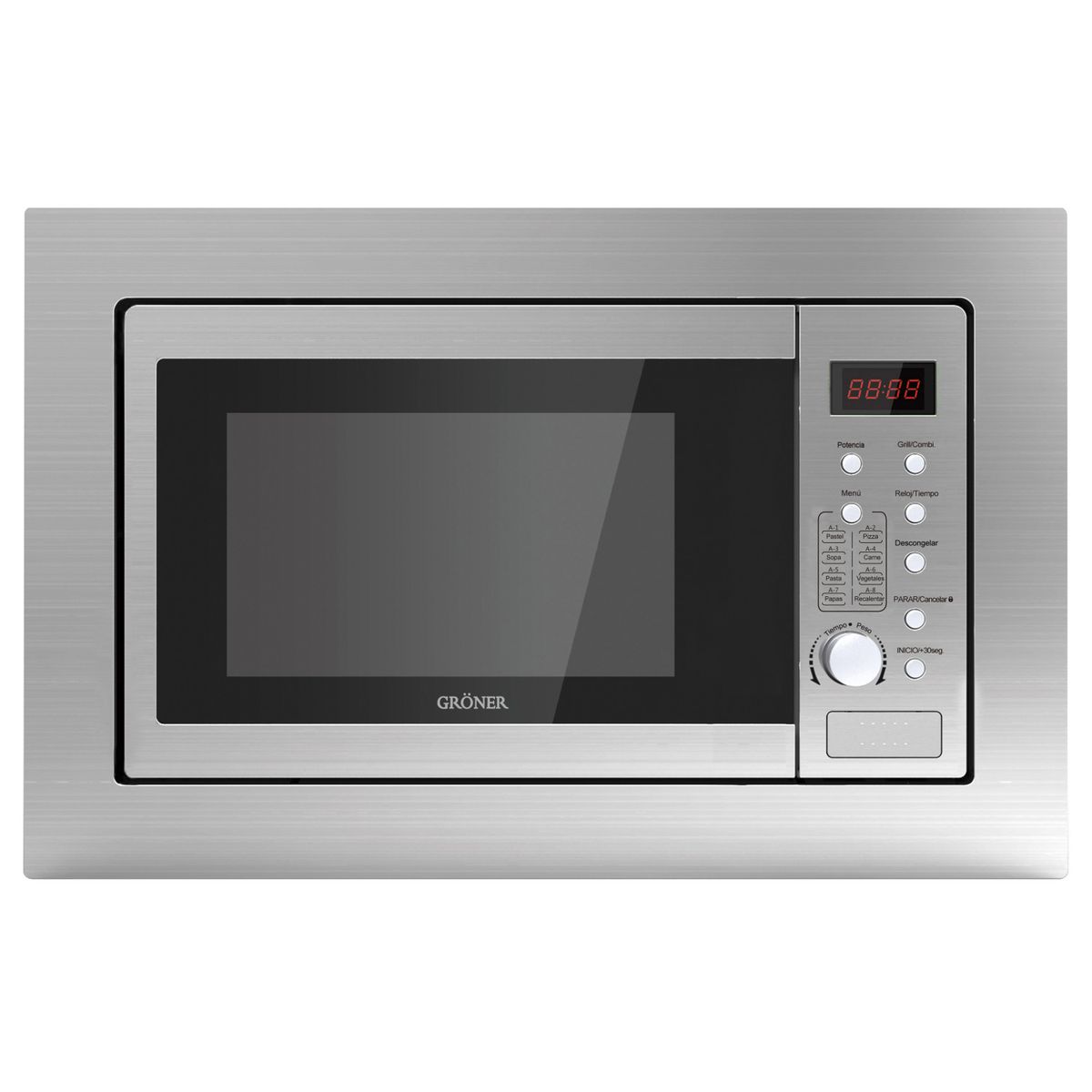 GRONER - Horno Microondas Empotrable Acero Inoxidable 25L…