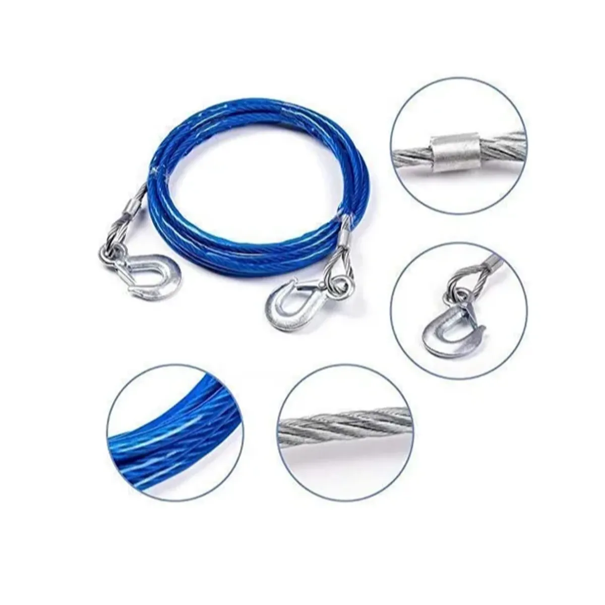 GENERICO - Cable Guaya De Remolque Eslinga Amarre + Guantes 3000kg