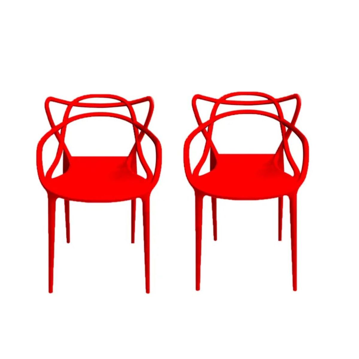 HABITA2 CHILE - PACK 2 SILLA MASTER POLIPROPILENO ROJA