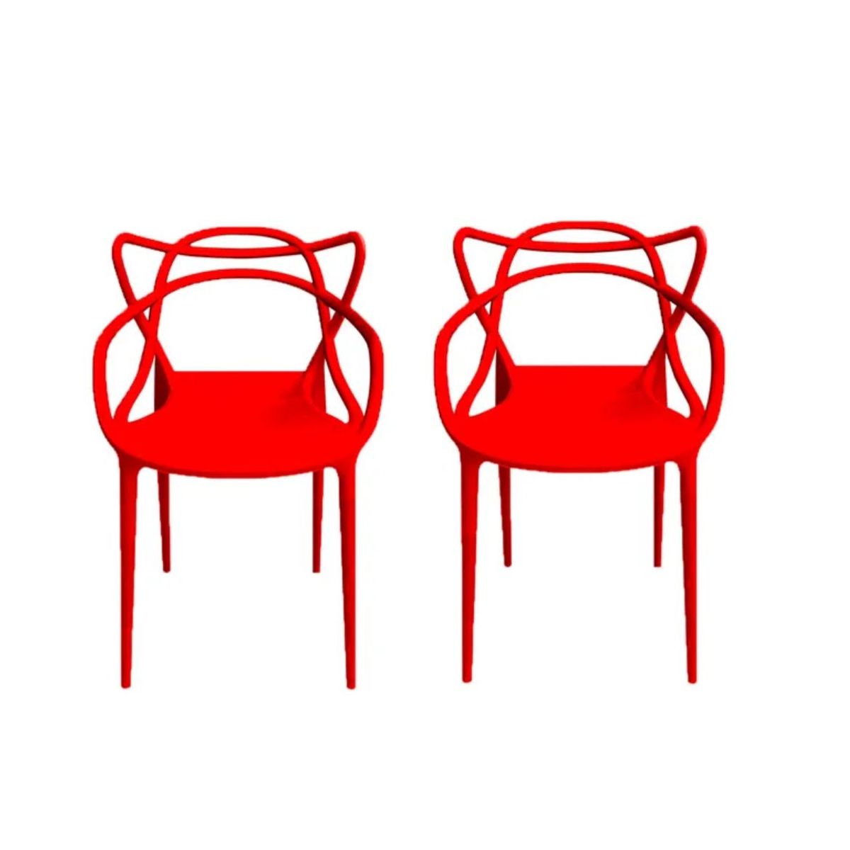 HABITA2 CHILE - PACK 2 SILLA MASTER POLIPROPILENO ROJA