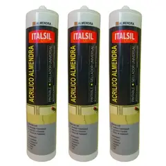 GENERICO - Pack x3 Silicona Pintable Italsil Acrilica Color Almendra