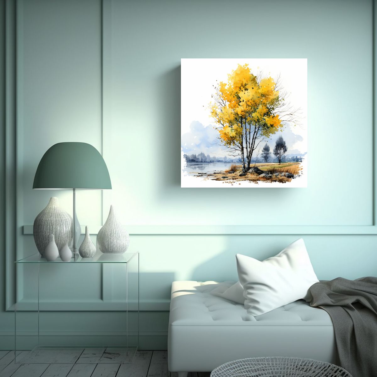 GENERICO - Pintura Abstracta De árbol Negro En Colores 70x70 Cm